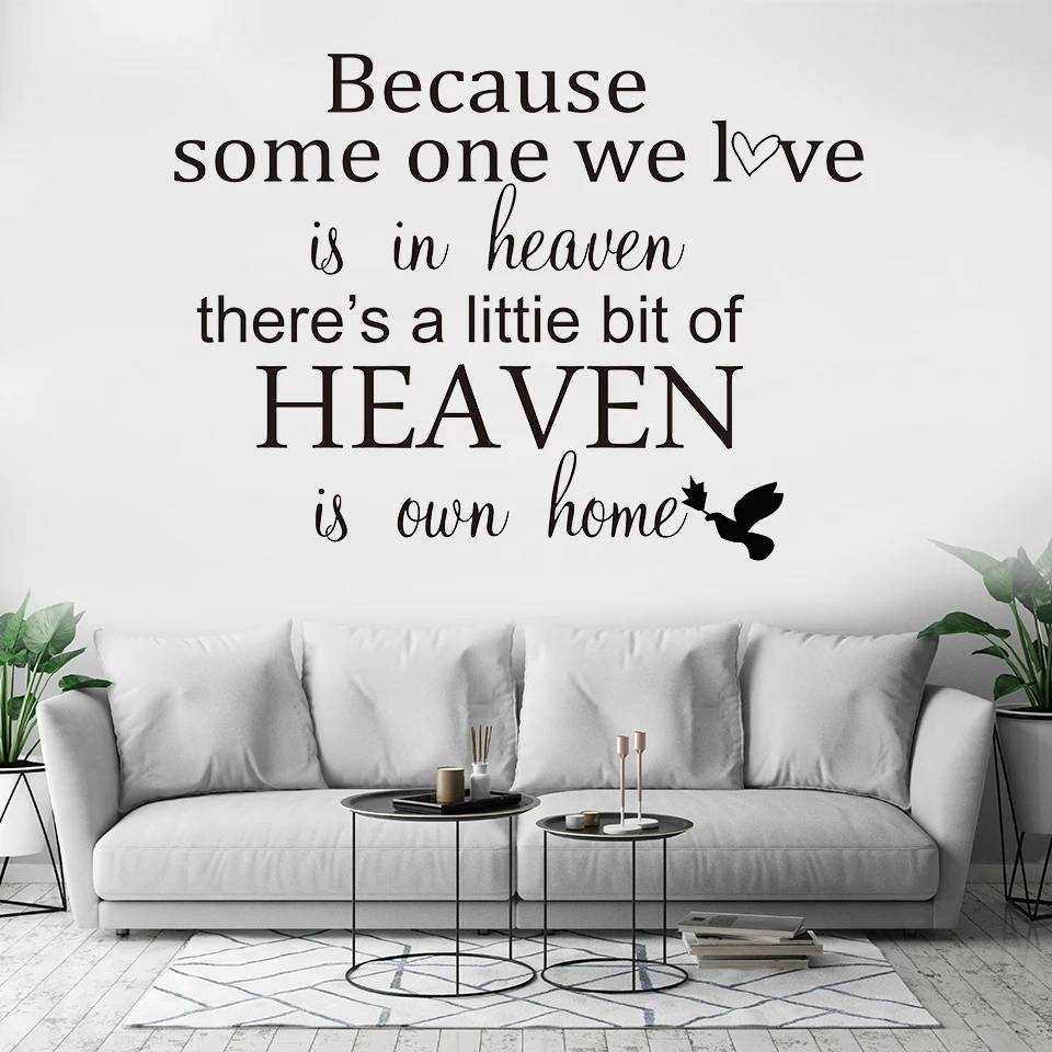 

PVC Vinyl Wall Sticker Together Family Home HEAVEN Quotes Wall Art Stickers Wall Decals For Bedroom Decoration