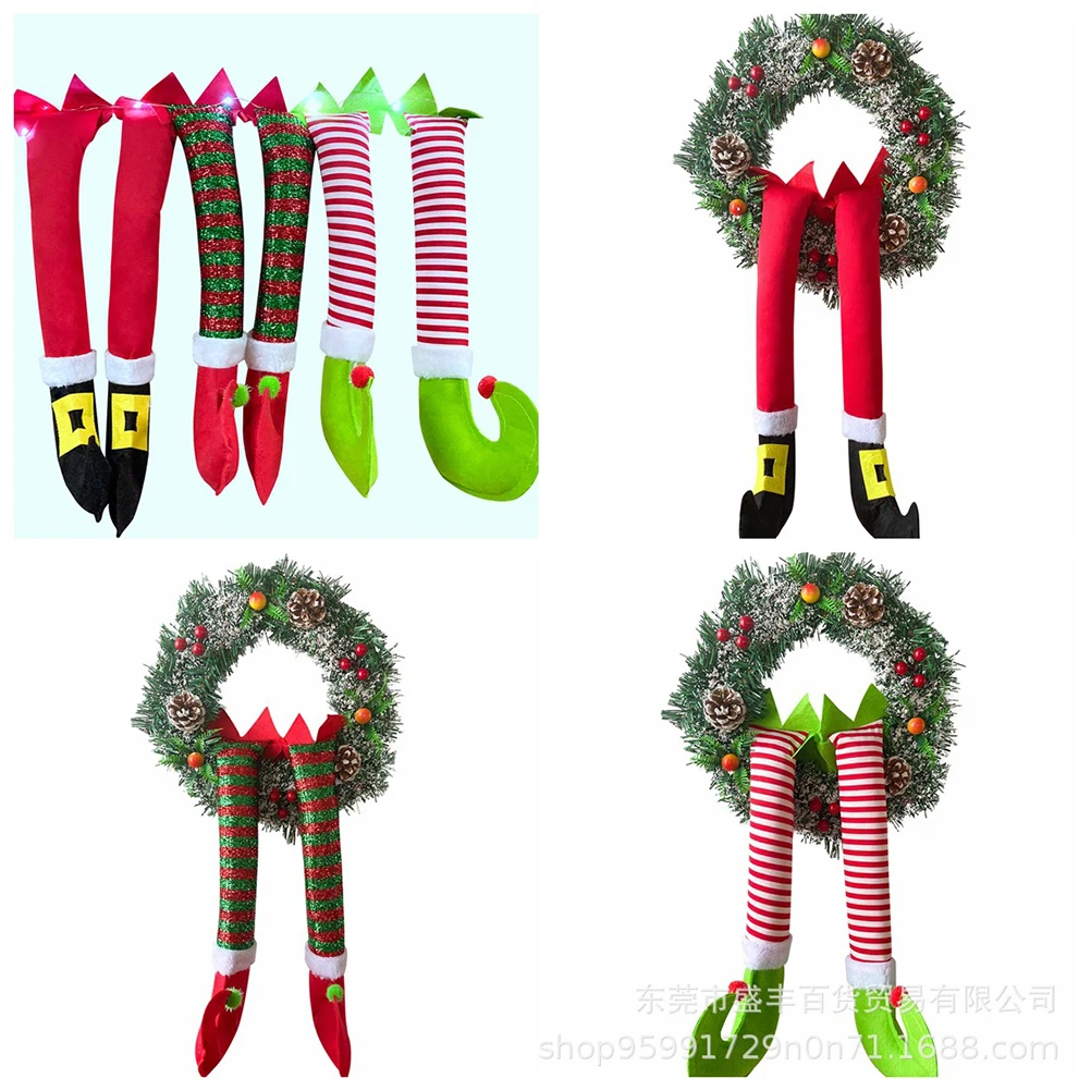 

Christmas Santa Elf Legs Plush Stuffed Feet with Shoes Christmas Tree Decorative Ornament Christmas Decoration