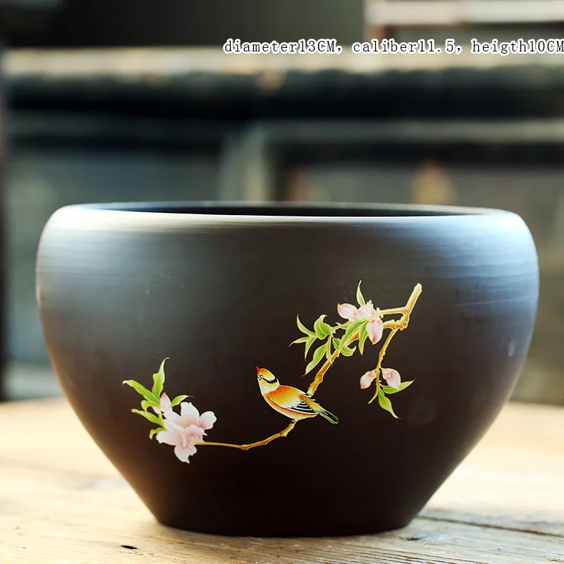 

Purple Sand Ceramic Flower Pots Cactus Succulent Painting Pied Magpie Porcelain Pots Pasu Bunga Kecil