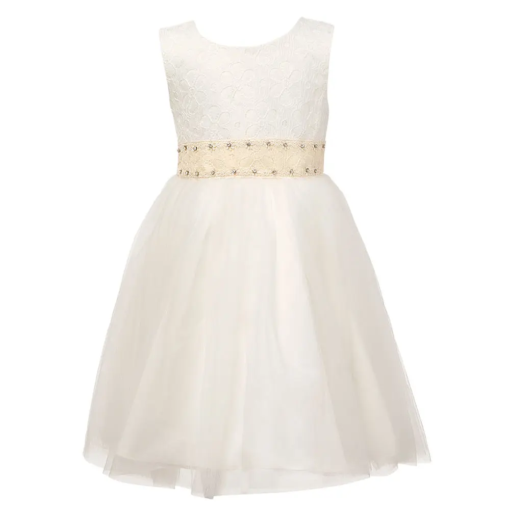 Распродажа! Платья для девочек держащих букет невесты белого цвета без рукавов