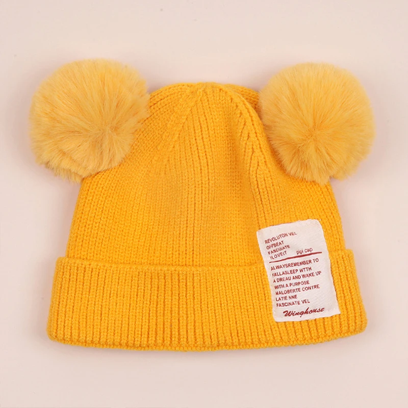 Новая модная детская шапка сезон осень-зима теплая Шапка-бини для девочек и