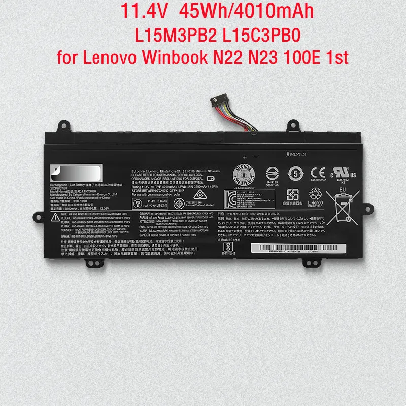 

Genuine L15M3PB2 L15C3PB0 Battery for Lenovo Winbook N22 N23 100E 1st Gen Series 5B10K90780 5B10K90783