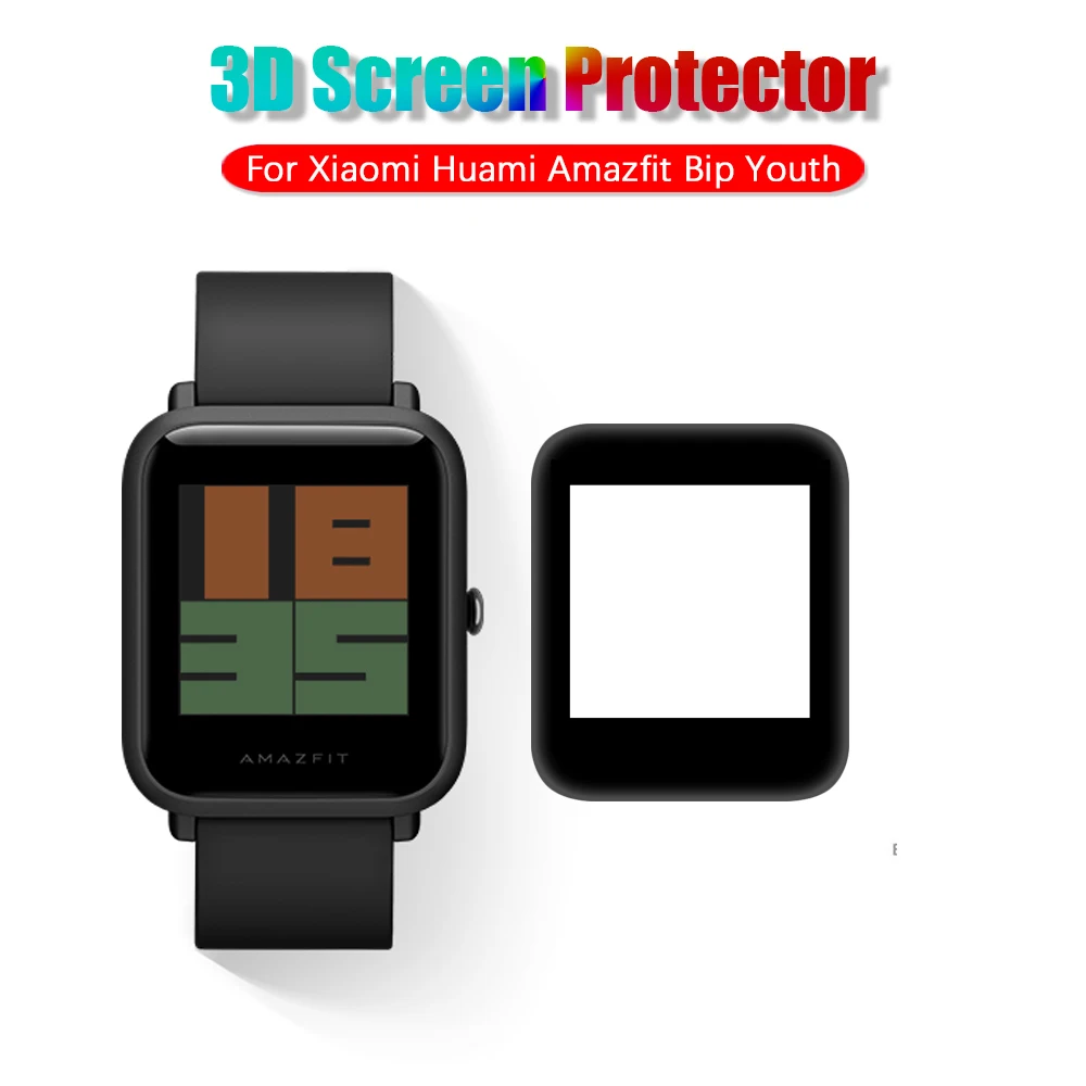 Мягкая прозрачная защитная пленка 3D из ТПУ для смарт-часов Xiaomi Huami Amazfit Bip Youth Verge 3