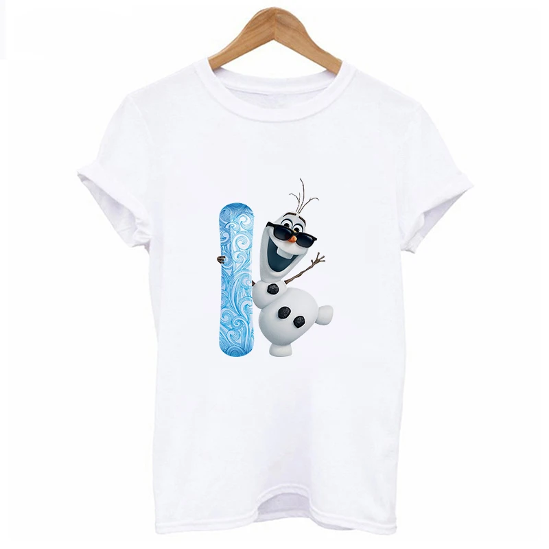 Красивая Женская футболка с принтом снеговика женская коротким рукавом Милая в