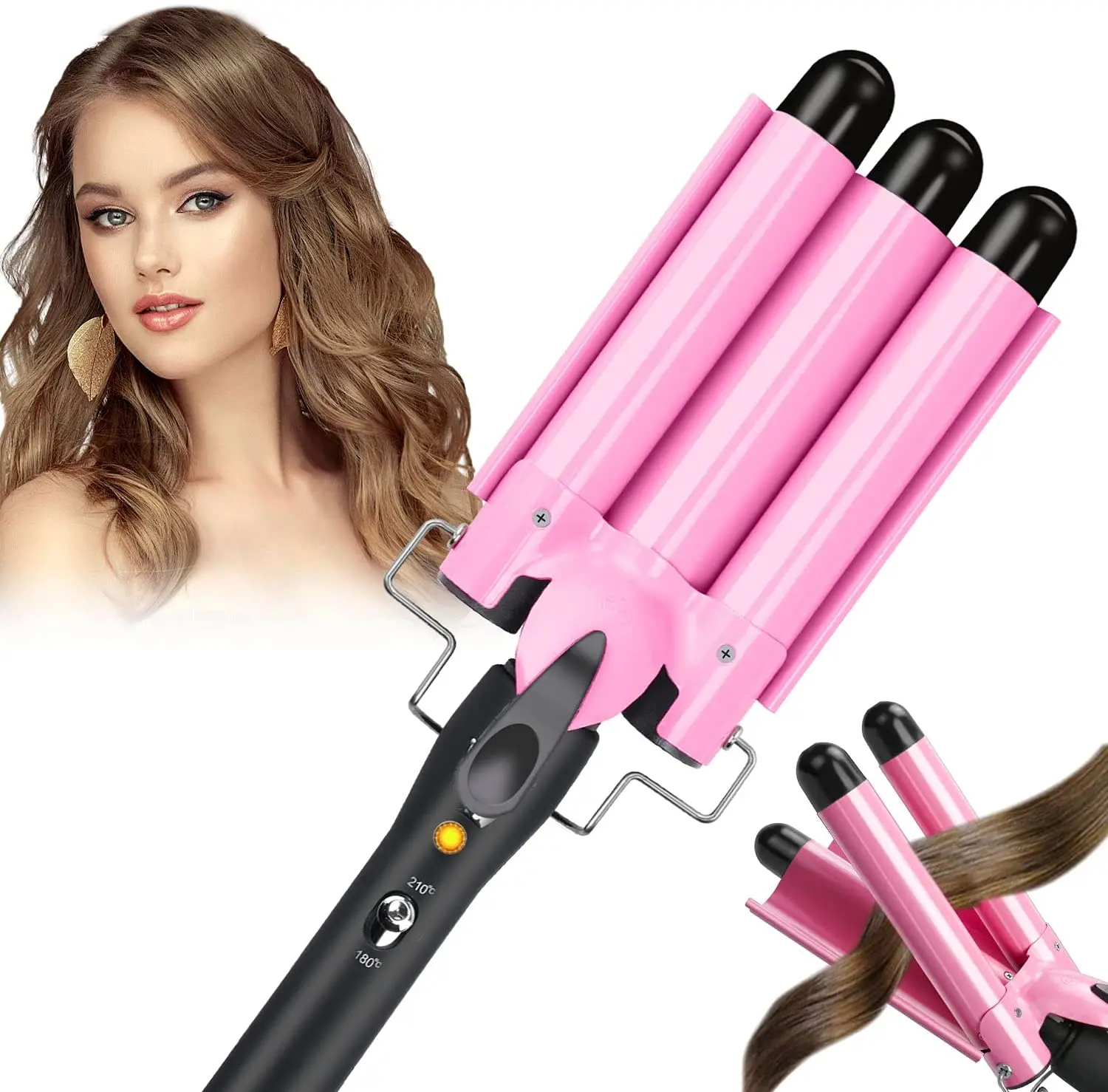 

Щипцы для завивки волос с 3 бочками, автоматическая керамическая палочка для завивки волос, инструменты для стайлинга