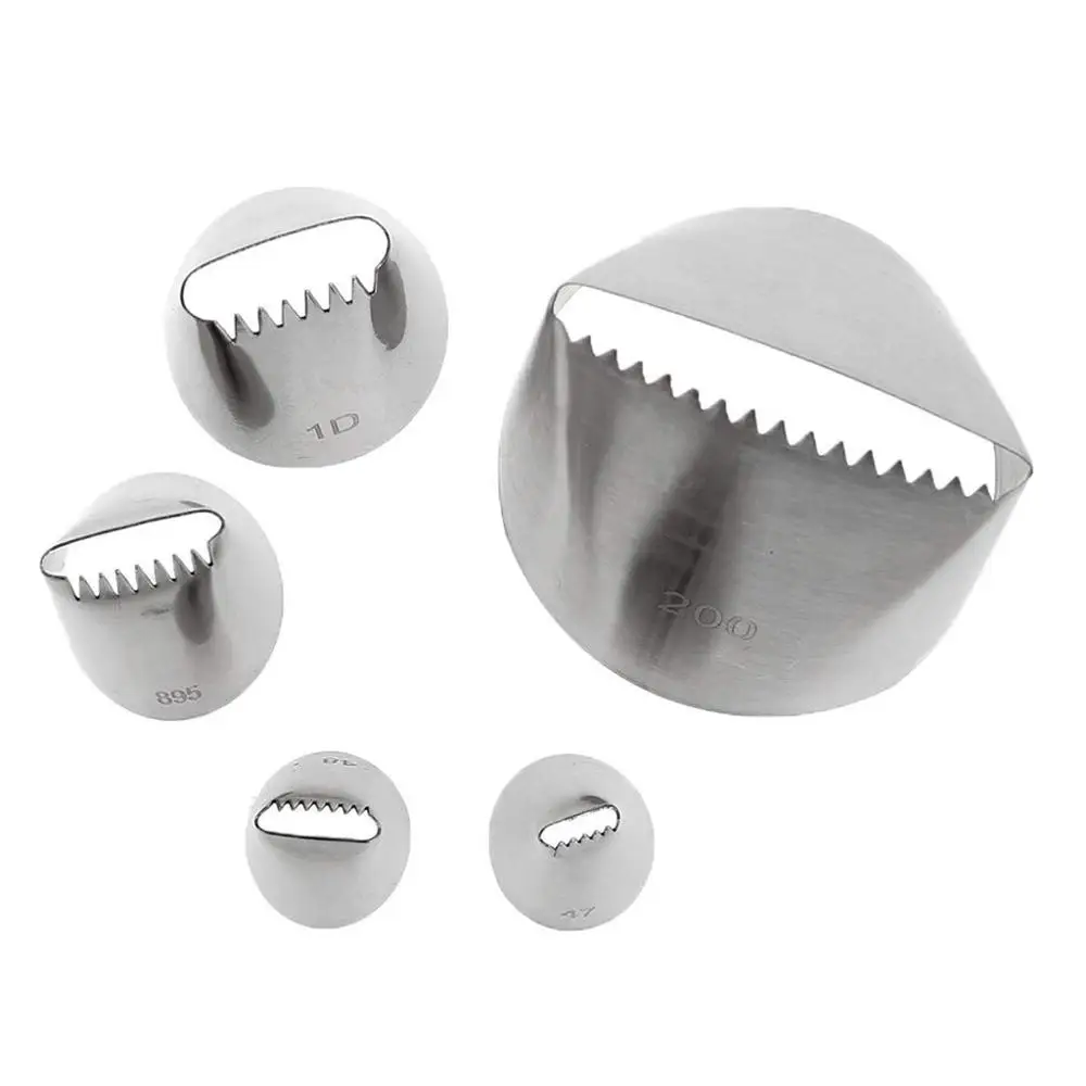 

5Pcs/set Stainless Steel Cake Icing Piping Nozzle Basket Weave Pastry Tips Cake Cream Cupcake for Sugar Craft Decorating Tools
