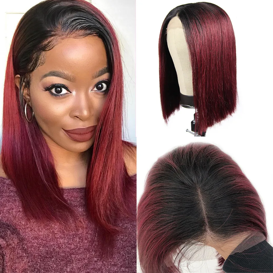 Парики из светлых волос 1b 613 Ombre Bob парики спереди короткие прямые человеческие