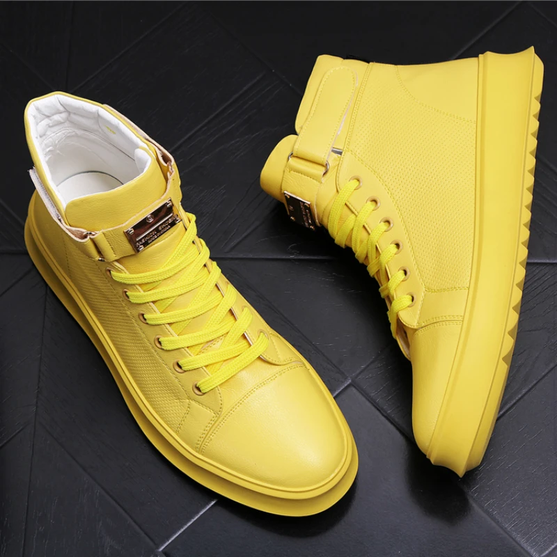 Мужская повседневная обувь из натуральной кожи дышащая на плоской платформе