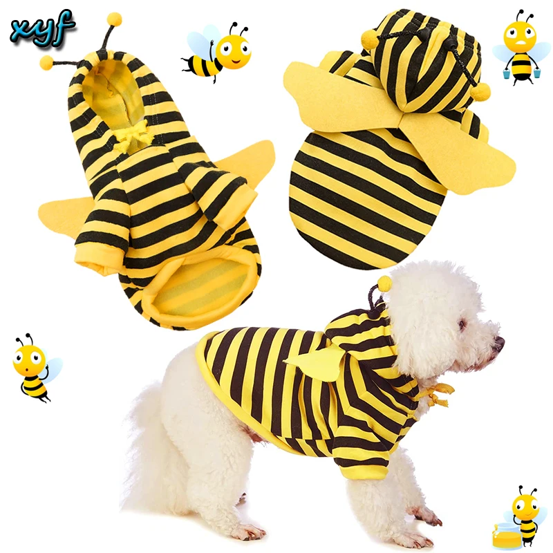 

XYF маленькая пчелка, собака, кошка, маленькая фотография, бархатная мультяшная одежда с двумя ногами, одежда для борьбы с бишоном