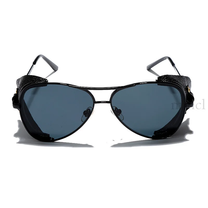 MINCL/Модные Винтажные круглые прозрачные солнцезащитные очки в стиле панк кожаные