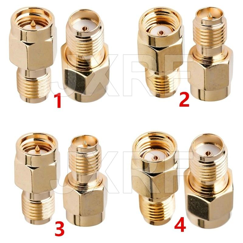 JXRF connector 2pcs RF coaxial coax adapter SMA male female RP SMA to SMA male RP-SMA Connector