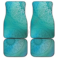 light green teal mandalas car floor mats 3d printed pattern mats fit for most car anti slip cheap colorful 02
