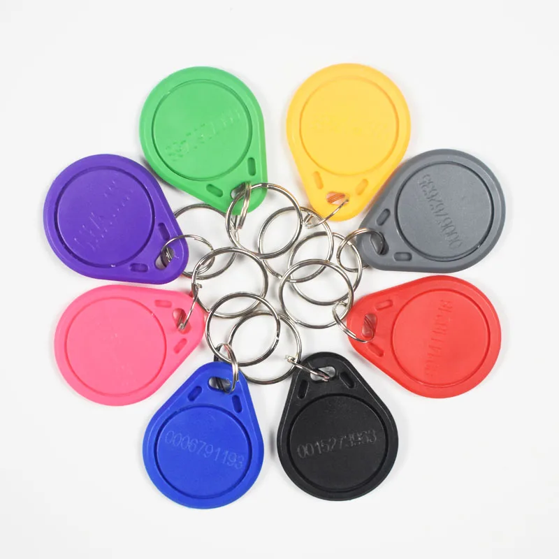 

15pcs/lot EM4100 TK4100 read only Badge Key 125khz ID Keyfob RFID Tag Tags Card Fob Token Ring Proximity Chip