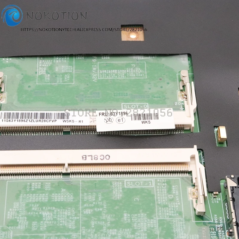 NOKOTION laptop Motherboard For LENOVO Thinkpad W510 Mainboard 63Y1896 63Y1551 63Y2022 75Y4115 08271-3 48.4CU14.0 QM57 core i7 | Компьютеры