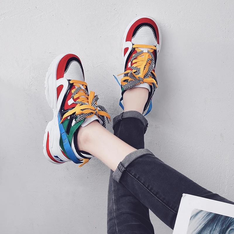 2019 популярная женская дышащая повседневная обувь на платформе женские удобные