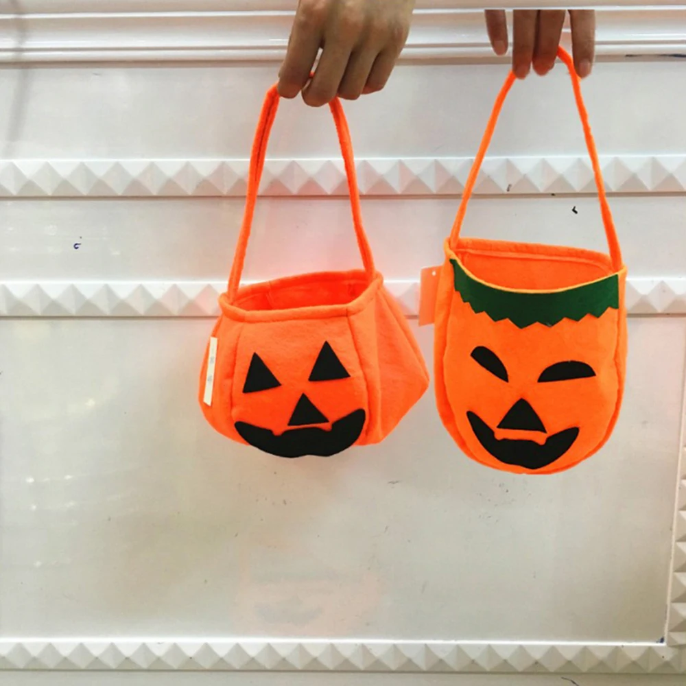 Хэллоуин Нетканая ткань складная сумка для хранения Тыква фонарь мешок конфеты