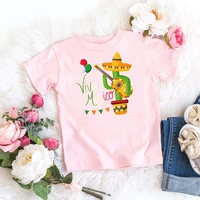 cinco de mayo cactus viva mexico print baby kids clothes t shirt harajuku kawaii gift for girls t shirt summer tops tshirt