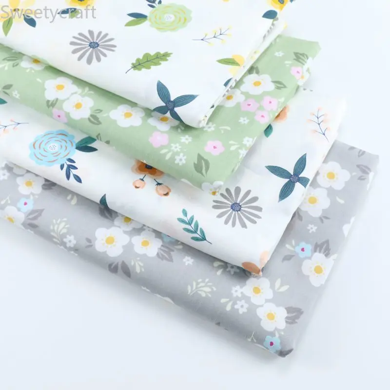 100% саржевая хлопковая ткань с цветочным рисунком для шитья DIY постельные