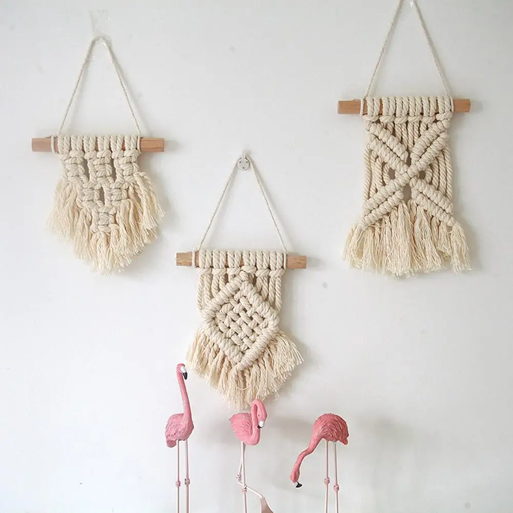 

Wall Hanging Tapestry Cotton Rope Tassel Hand Woven Bohemian Tapestry Geometric Art Beautiful Living Room Home Decorations