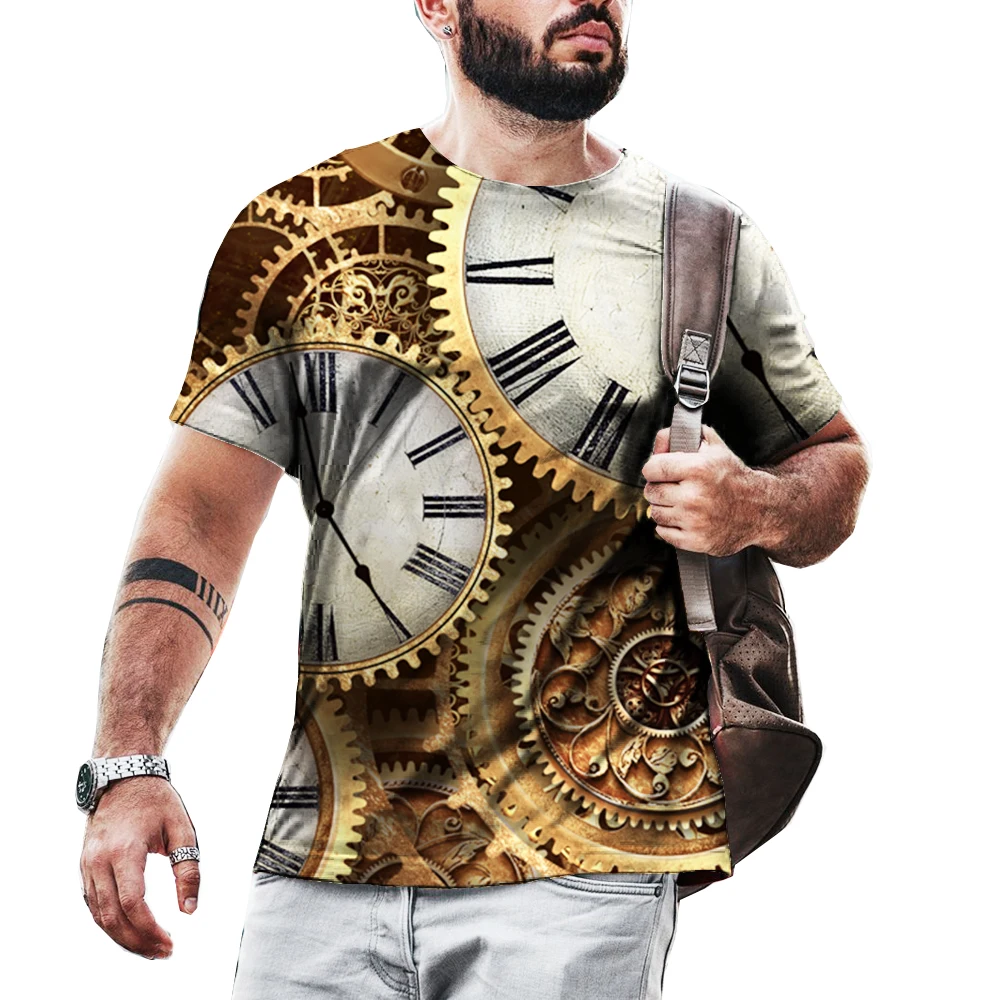 

Футболка Мужская/женская с 3D-принтом и часами