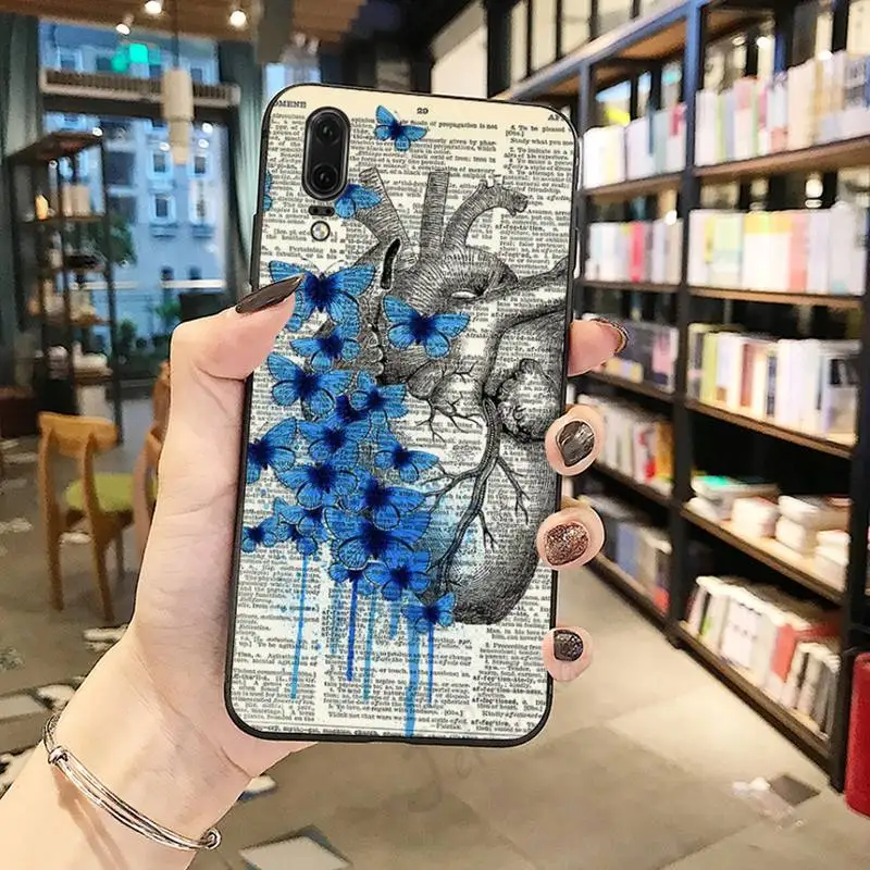 

Human anatomy organ newspaper Phone Case For Huawei honor Mate P 10 20 30 40 Pro 10i 9 10 20 8 x Lite