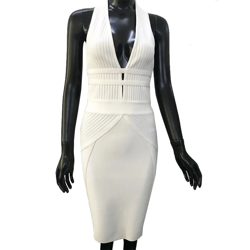 

Summer ladies white dress sexy bag hips exposed waist fashion street shooting nightclub temperament slim high-end texture dress