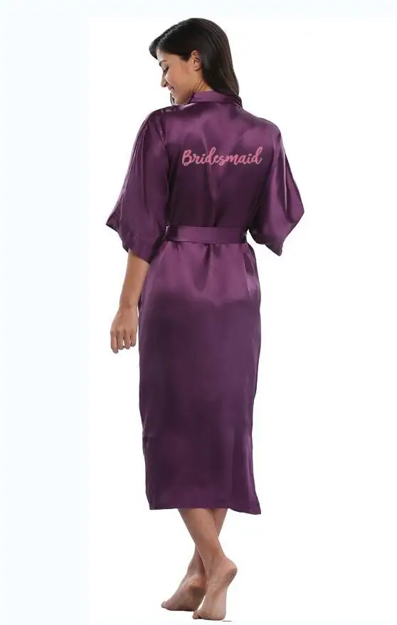 2019 длинное кимоно для невесты Шелковый Атласный халат халаты кружевной женский