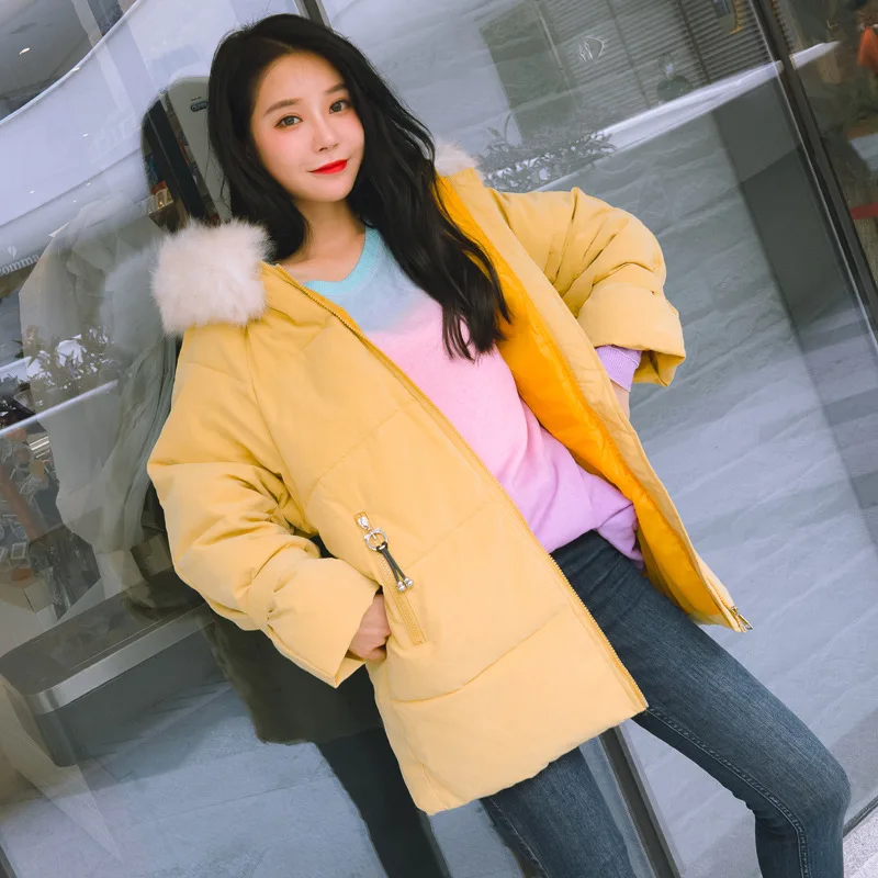Abrigos Mujer Invierno 2019 короткая зимняя куртка женская хлопковая с подкладкой Парка