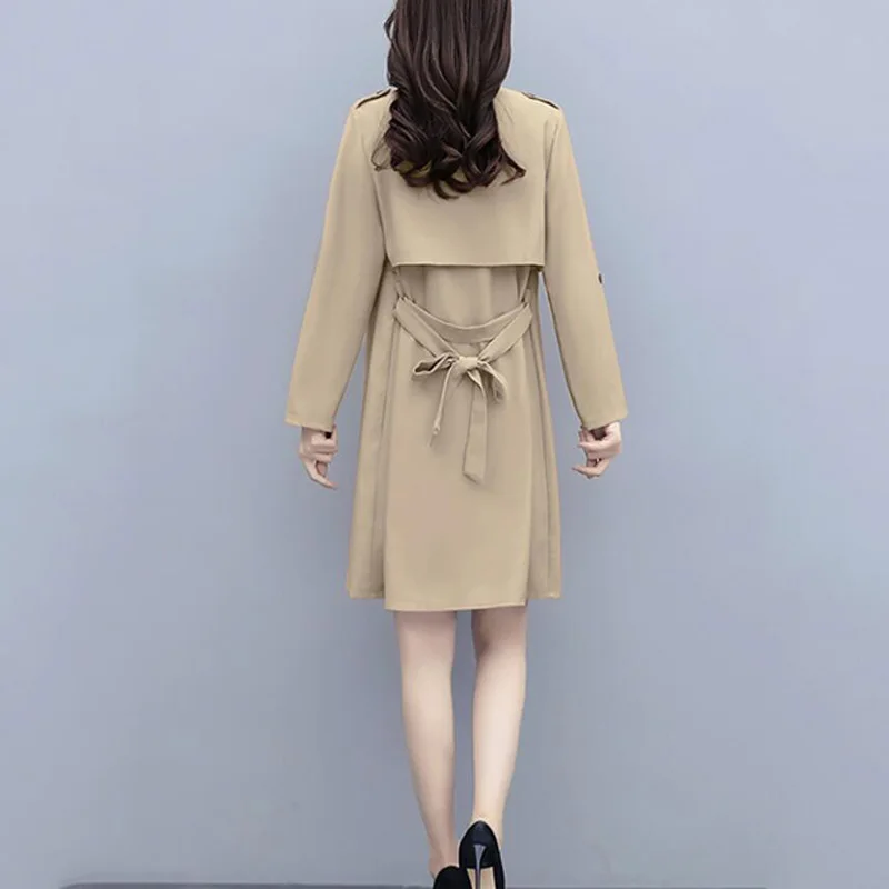 Сезон весна-осень Тренч тонкие женские ветровки размера плюс в Корейском стиле