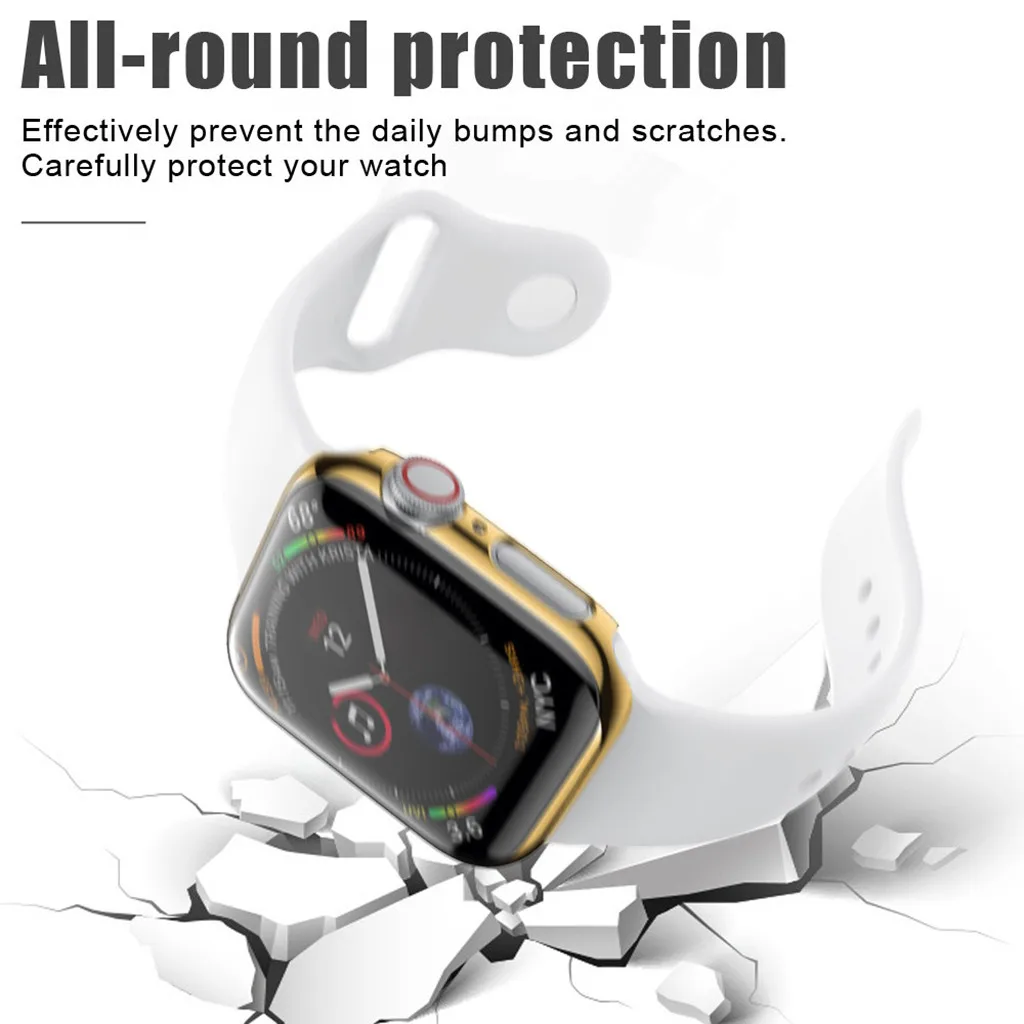 Ультратонкое покрытие чехлы Защитный бампер, чехол КРЫШКА ДЛЯ IWatch 5 40 мм 44 мм Смарт часы защитные аксессуары для Apple#912
