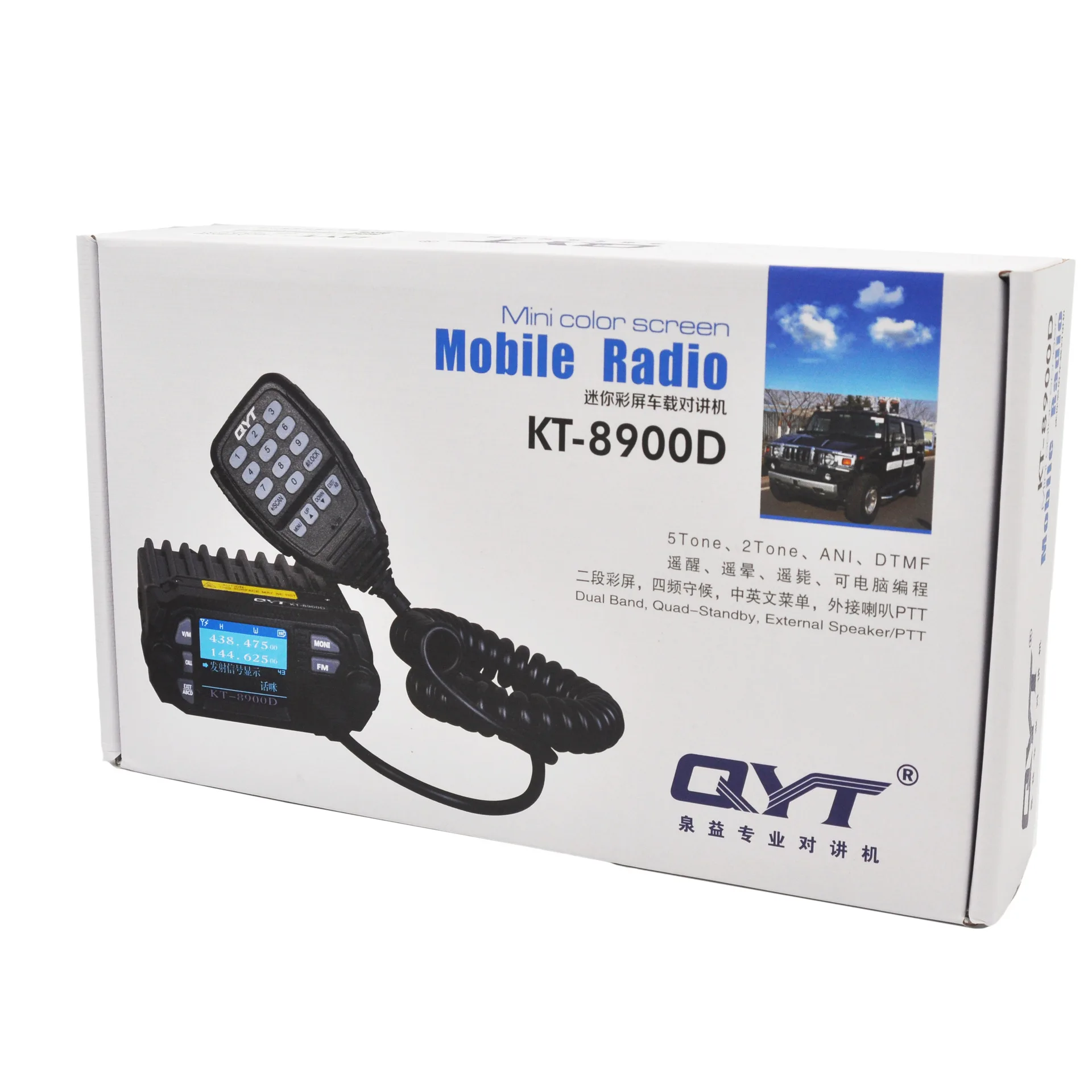 QYT KT 8900D Quad Band Мобильный трансивер двухдиапазонный ожидания VHF/UHF 136 174/400 480 МГц мини