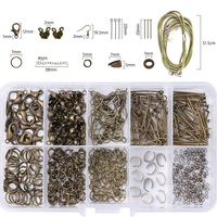 381pcslot bronze lobster clasp set for diy earring making accessaries ball pins open jump ring jewelry kit for bracelet earring