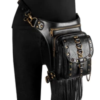 unisex casual steampunk retro motorcycle chain rivet decorated one shoulder messenger bag multiple strap womens mens small bag