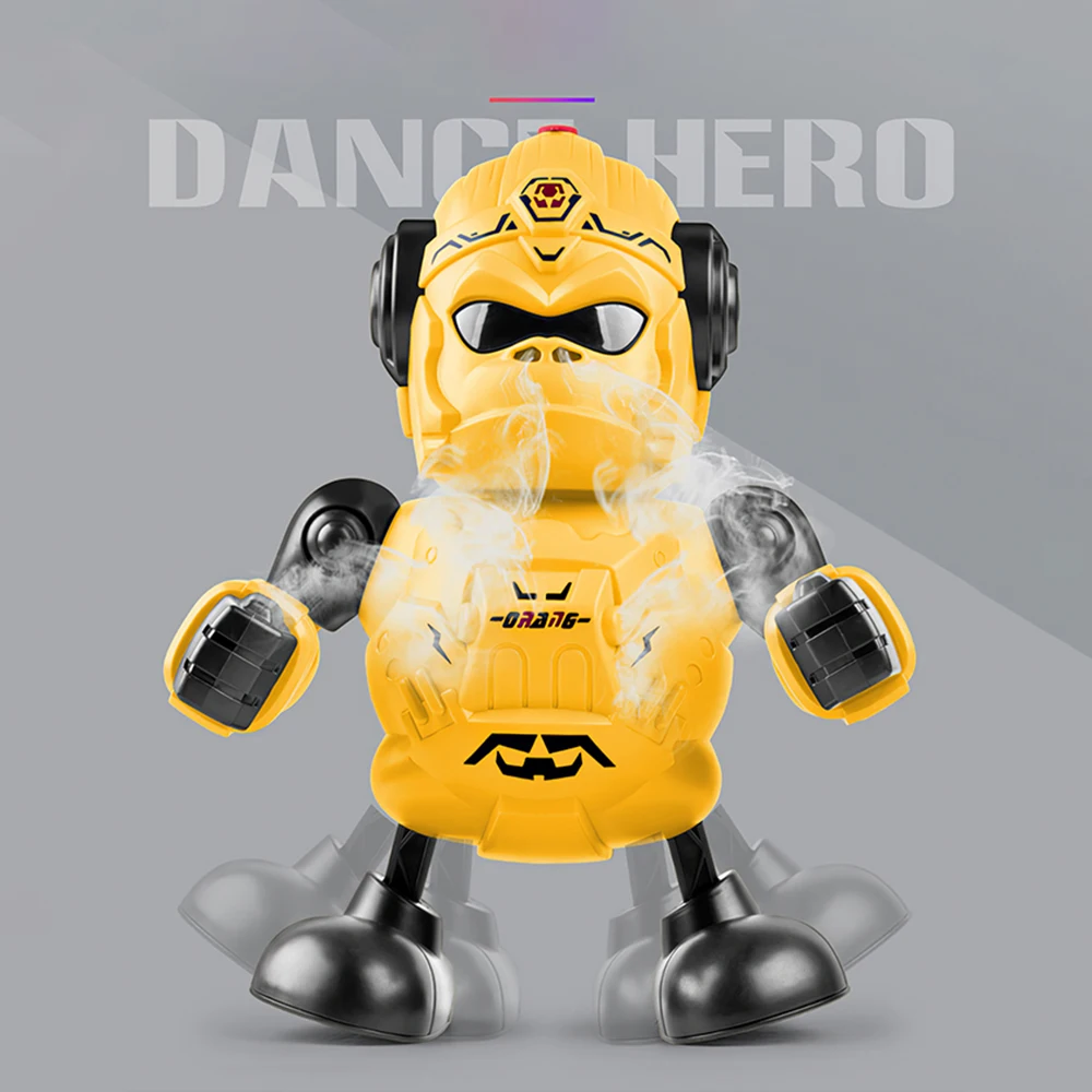 

Children Dancing Spray King Kong Robot Swing Arm Simulated Walking Creative Rotating Music Luminous Dazzling Doll Electric Toy