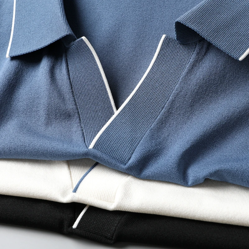 

Легсветильник Роскошная Высококачественная вязаная рубашка JSBD с рукавом до локтя, летняя крутая дышащая шикарная футболка с отворотом и ко...