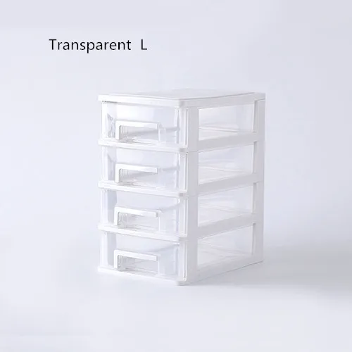 Transparent L Женская косметичка для ванной комнаты, органайзер для ювелирных изделий, многослойный ящик для хранения косметики, Офисная настольная канцелярская ручка, линейка, аксессуары - Цвет: Transparent L