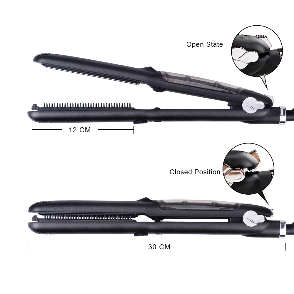 Паровые выпрямители для волос на пару Steam Straighteners for Hair Professional Salon Ceramic Tourmaline Vapor Flat Iron 2 in 1 Straightener and Curler on.