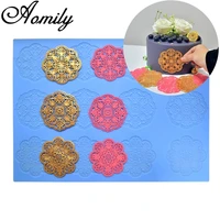 aomily 3 styles art snowflake shaped lace silicone mold wedding cake flower border decoration fondant cake surround baking mat