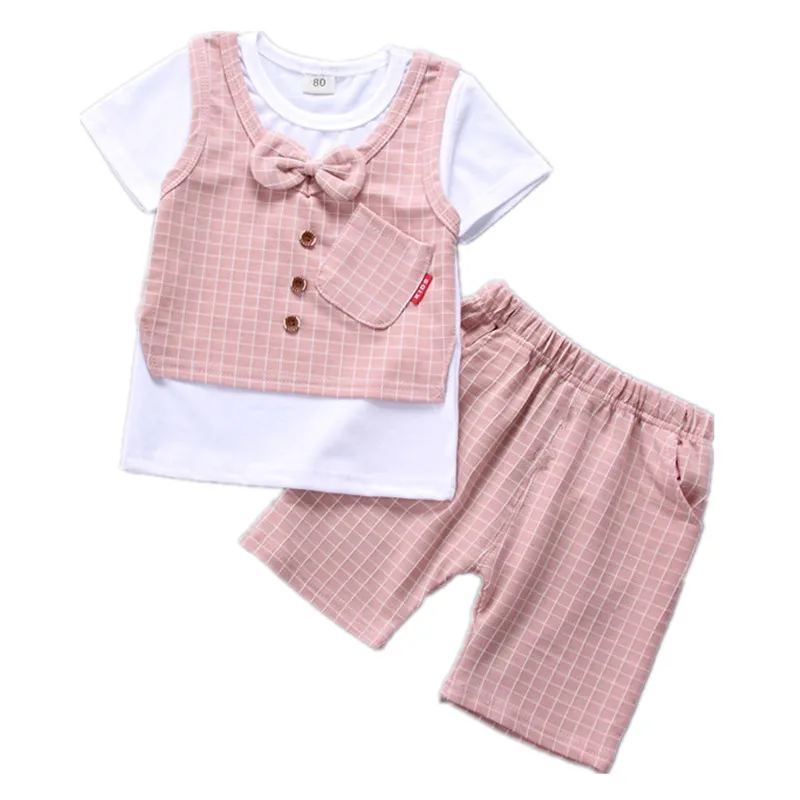 

Toddler boy clothes Cotton outfits set Boys Clothing set Summer Short sleeve Boutique kids clothing Tshirts+pants Fashion suit