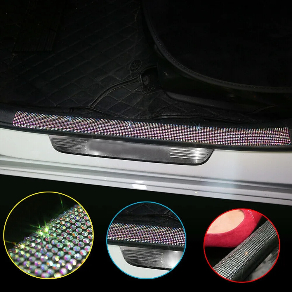 

Rhinestone Car Threshold Strip Scuff Sill Trunk Universal Accessory Bumper