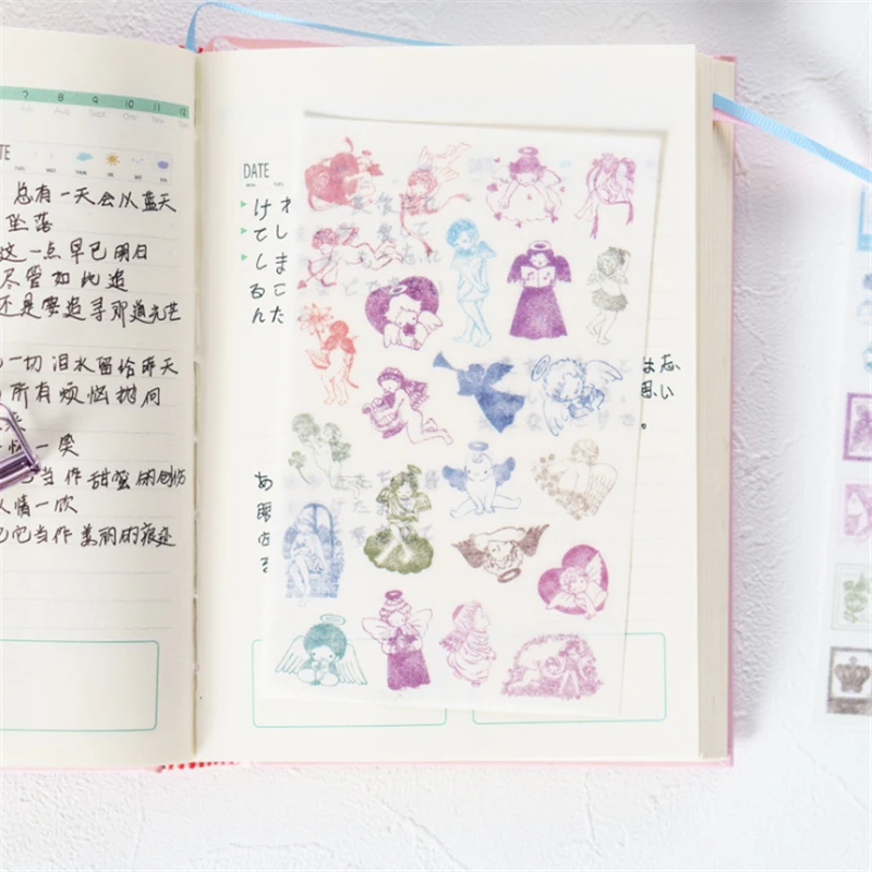 6 шт./лот новая бумажная наклейка Kawai girl декоративная этикетка note