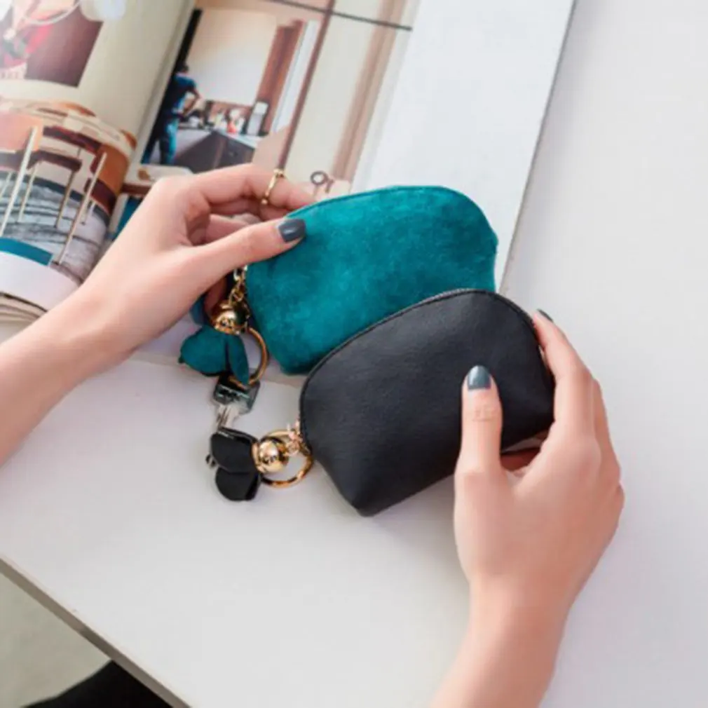 2020 PU кожаный мини креативный однотонный кошелек Студенческая гарнитура для