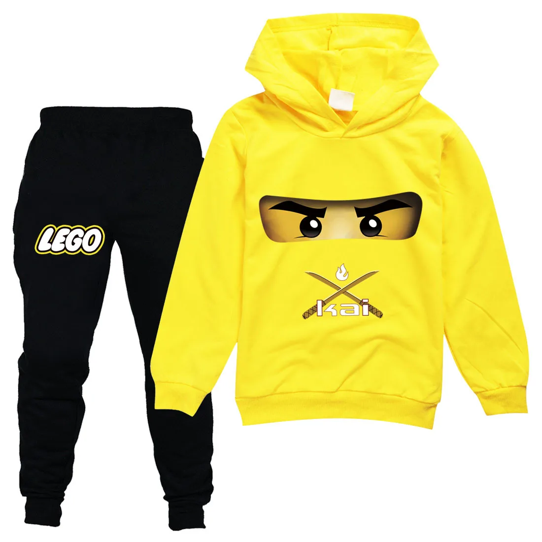 2-15Y Одежда для детей весна-осень Набор одежды Ninja Kids с капюшоном для мальчиков+Брюки 2 шт. Комплект тренировочного костюма Девочки Повседневная верхняя одежда.