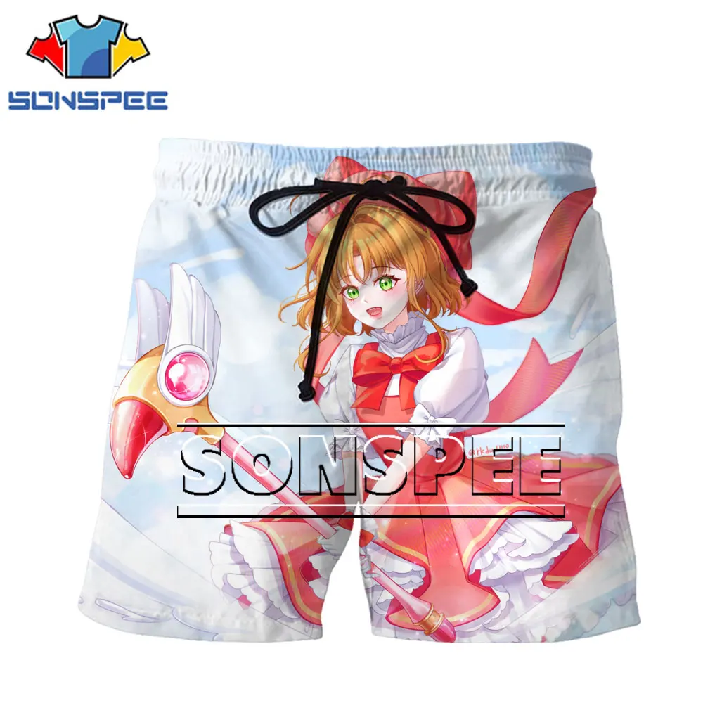 

SONSPEE Card Captor Sakura Men Shorts Loli Sexy Anime Cartoon Japan New Comfortable High Quality Free Shipping Big Size Shorts