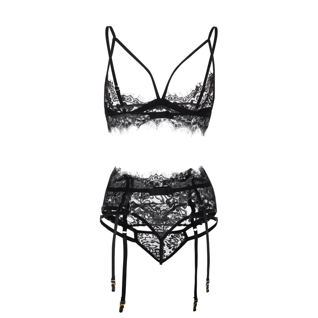 

2021 Lingerie Set New Sexy Fashion Lace Lingerie Underwear Sleepwear G-string Pajamas Garter Exotic Sets