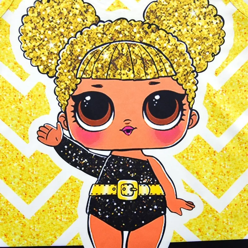 Lol/купальный костюм для девочек 3-10 лет новый летний купальник Цельный Детский