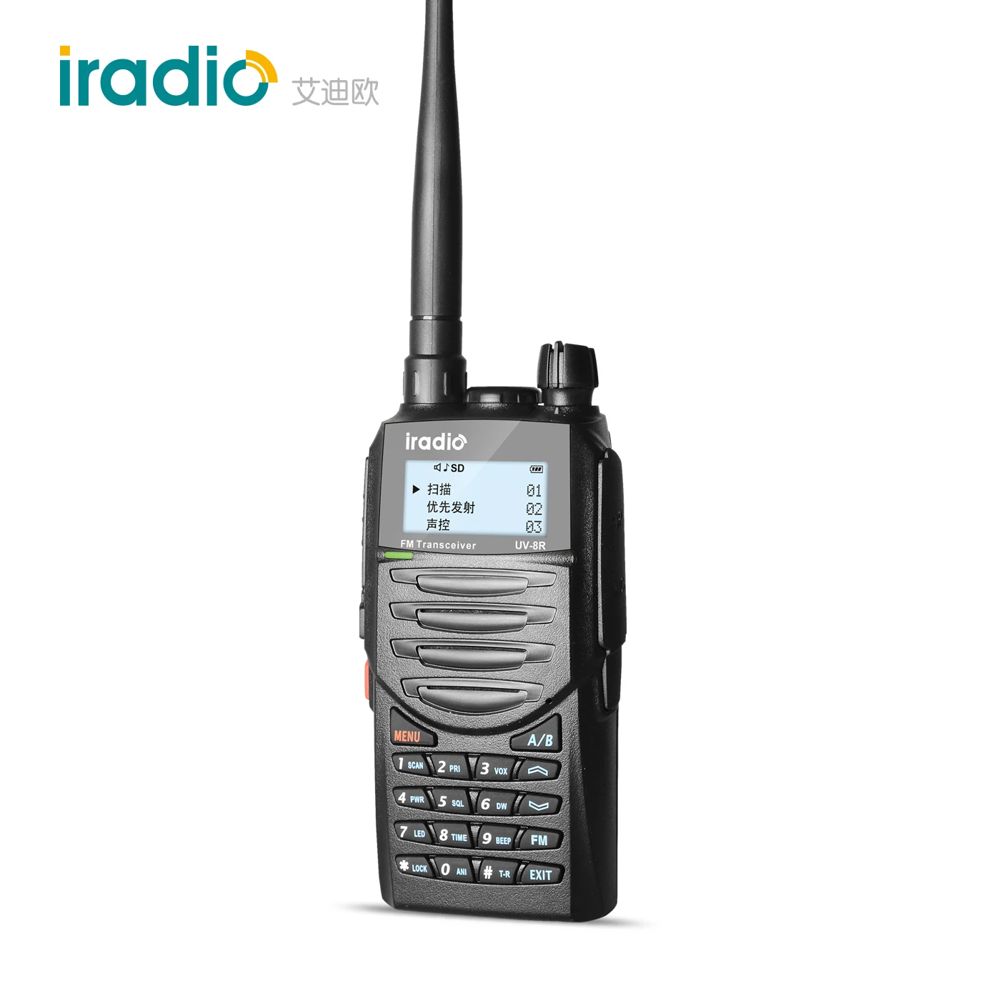 Hot sell IRADIO UV-8R UV UHF and VHF two way radio with 256CH walkie talkie 500 miles