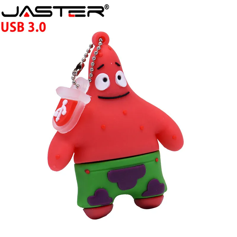JASTER Мультфильм Горячая Usb 3,0 высокоскоростной мультфильм Губка Боб серии флэш-накопитель 64 ГБ 32 ГБ 16 ГБ 8 ГБ 4 ГБ ручка-накопитель фактическая емкость