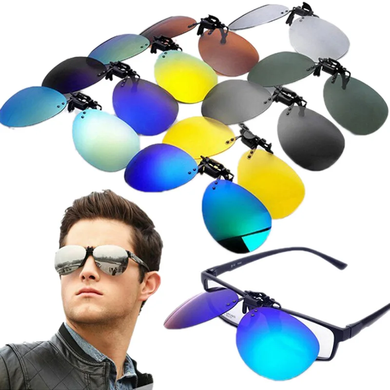 

Unisex Polarized Clip On Sunglasses Anti-UVA Anti-UVB Cycling RRiding Sunglasses Clip Driving Night Vision Lens