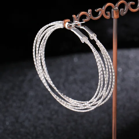 Серьги-кольца BLIJERY серебристого цвета